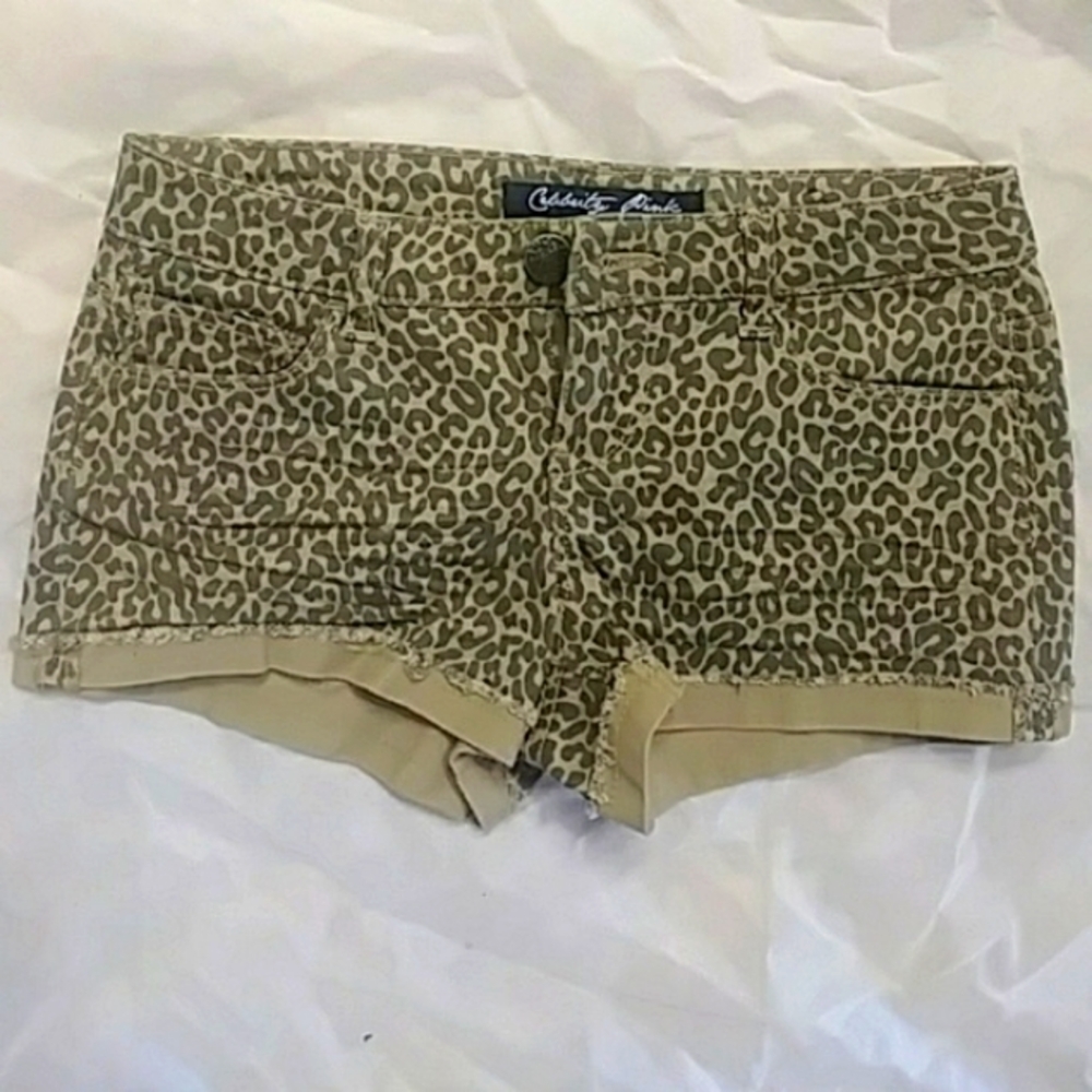 Animal Cheetah Leopard Short Shorts sz 3 Super Short Sexy Lake Pool Beach B32